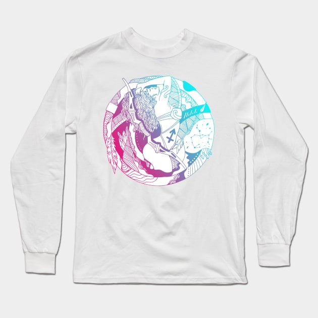 Dual Color Sagittarius Beauty Long Sleeve T-Shirt by kenallouis